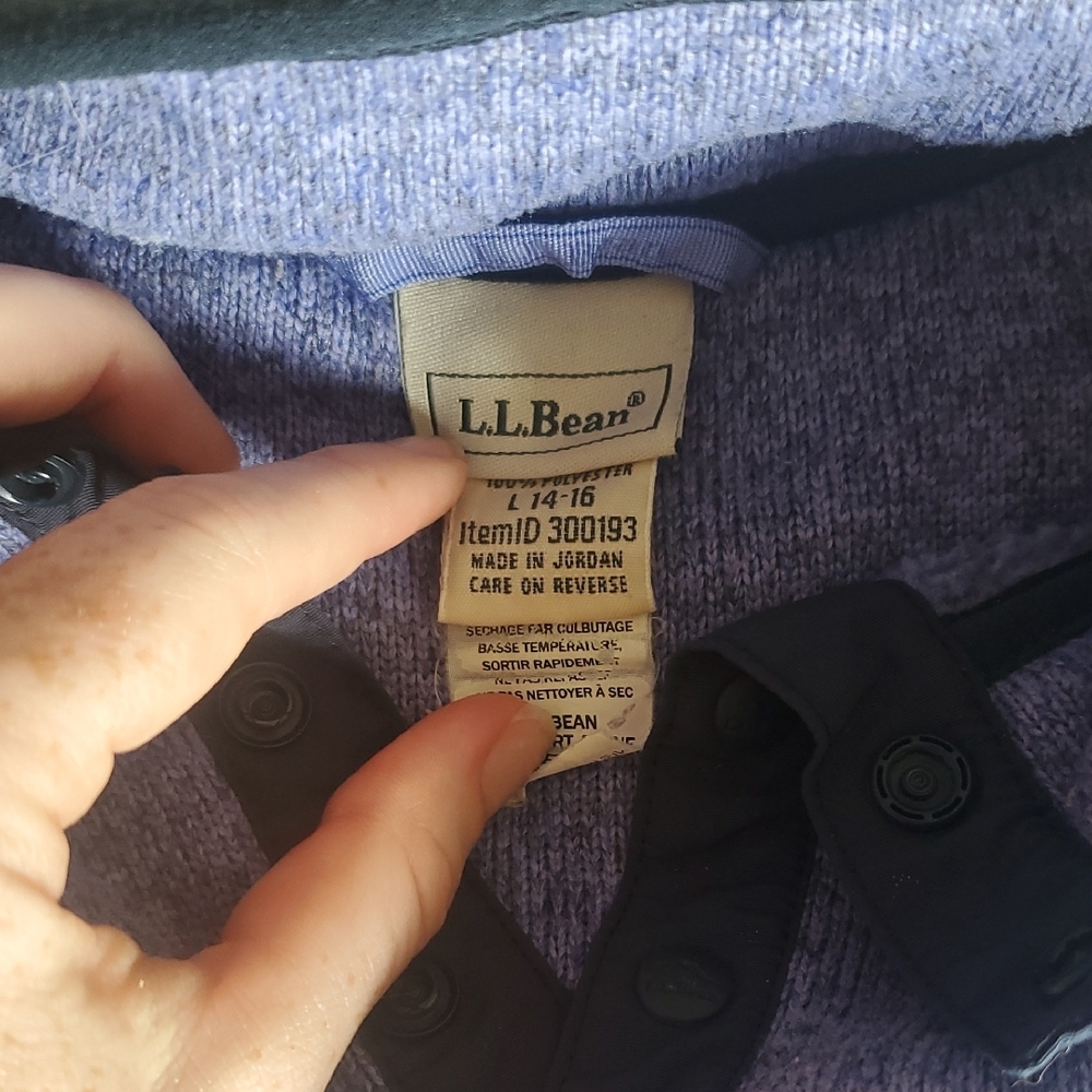 L.L. Bean Heathered Purple Fleece Jacket - Picture 2 of 2